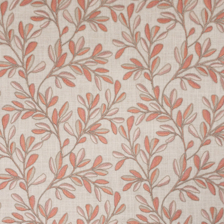 Quincy 1 Tangerine by Stout Designer Fabric RAINBOW LIBRARY CAMELLIA/CLAY 100%POL %BEMB INDIA Horizontal: 10.375 and Vertical: 9.375 52 in - Swanky Fabrics -