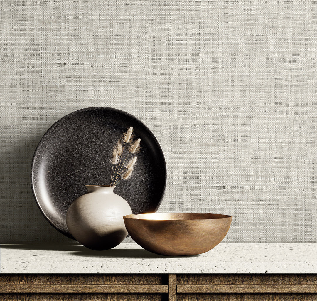 Harvest Twine Pebble RA40106 by Seabrook Designs Designer Wallpaper