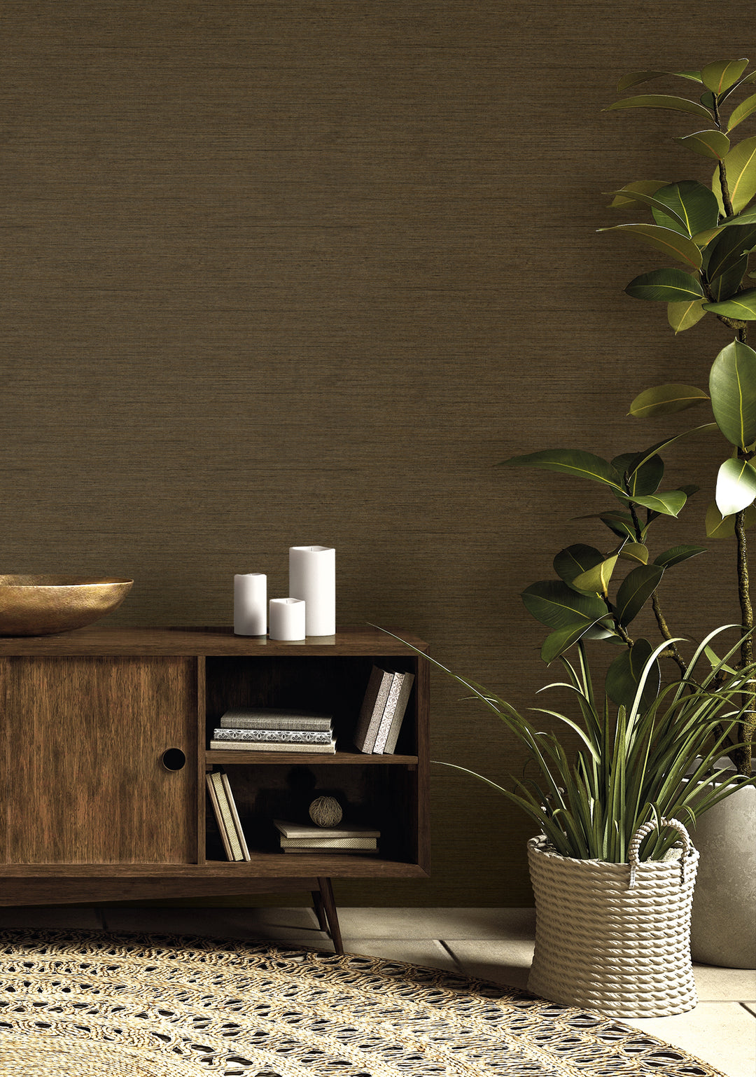 Threaded Coffee RA40901 by Seabrook Designs Designer Wallpaper