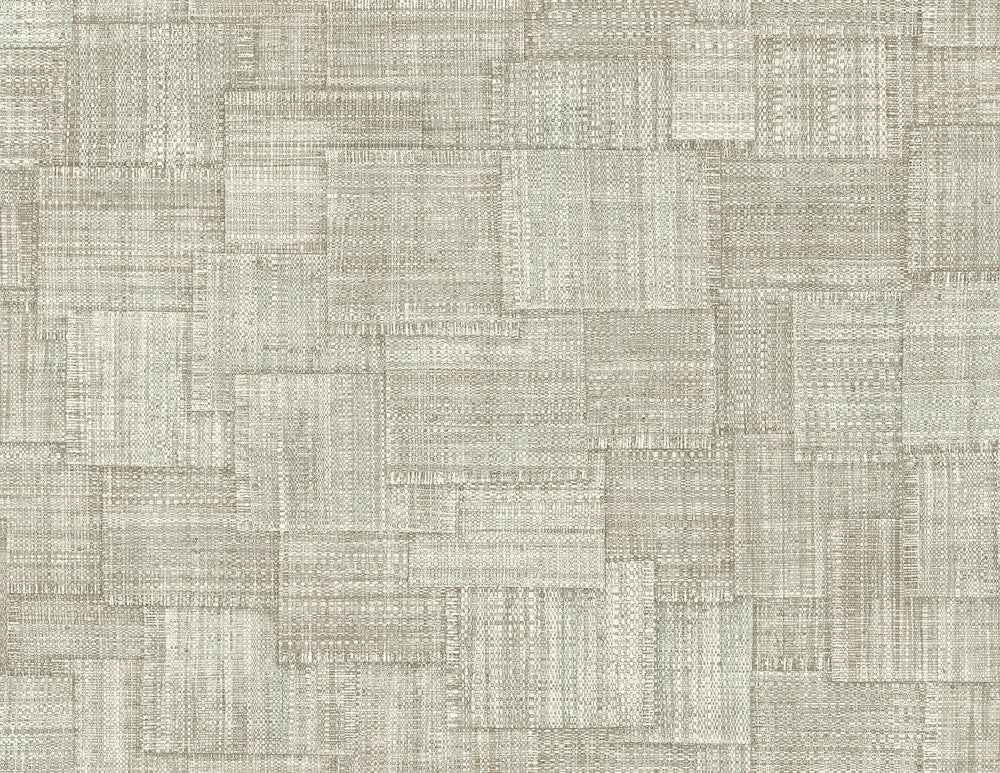 Woven Blocks Smoke RA41708 by Seabrook Designs Designer Wallpaper