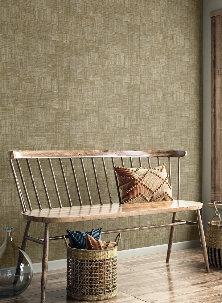 Woven Blocks Burlap RA41712 by Seabrook Designs Designer Wallpaper