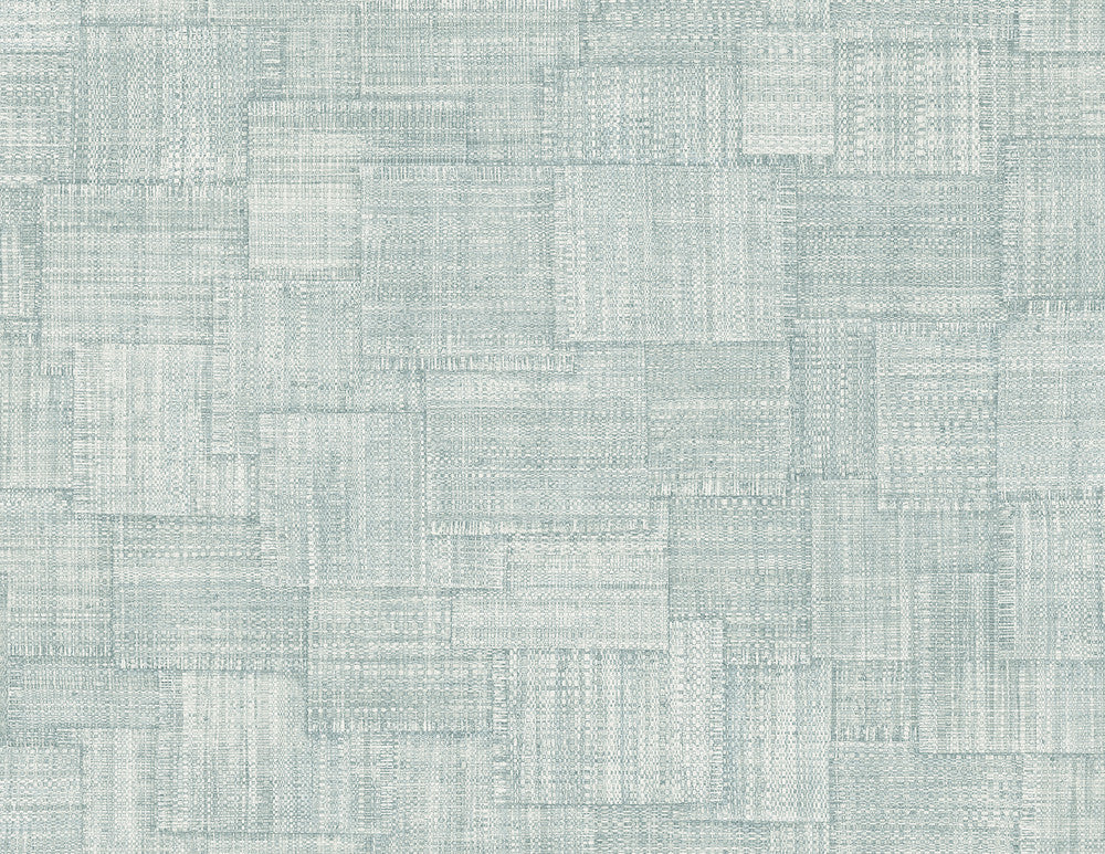 Woven Blocks Sky Blue RA41716 by Seabrook Designs Designer Wallpaper