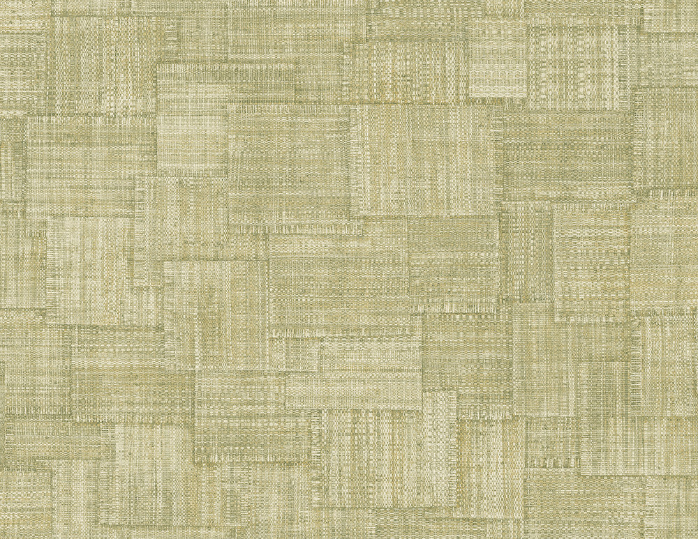 Woven Blocks Straw Green RA41717 by Seabrook Designs Designer Wallpaper