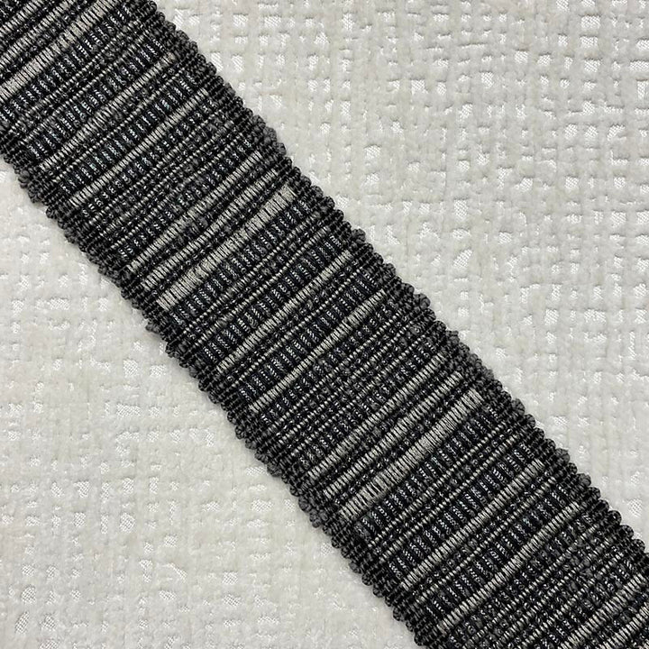 Reese Tape Smoke by Magnolia Designer Trim - 64Cot/26Ray/5Lin/5Met China Horizontal: and Vertical: 2.5 - Swanky Fabrics -