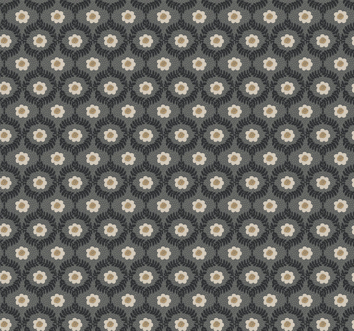 Emma Black Wallpaper by Rifle Paper Co. Designer Rifle Paper Co. 3rd Edition Covers about 60.8 square feet 27-in by 27-ft long roll Unpasted 25.25 - Swanky Fabrics -