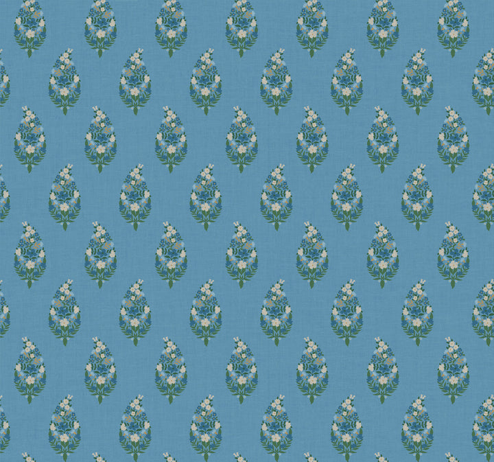 Paisley Blue Wallpaper by Rifle Paper Co. Designer Rifle Paper Co. 3rd Edition Covers about 60.8 square feet 27-in by 27-ft long roll Unpasted 25.25 - Swanky Fabrics -