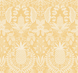 Pineapple Damask Yellow Wallpaper by Rifle Paper Co. Designer
