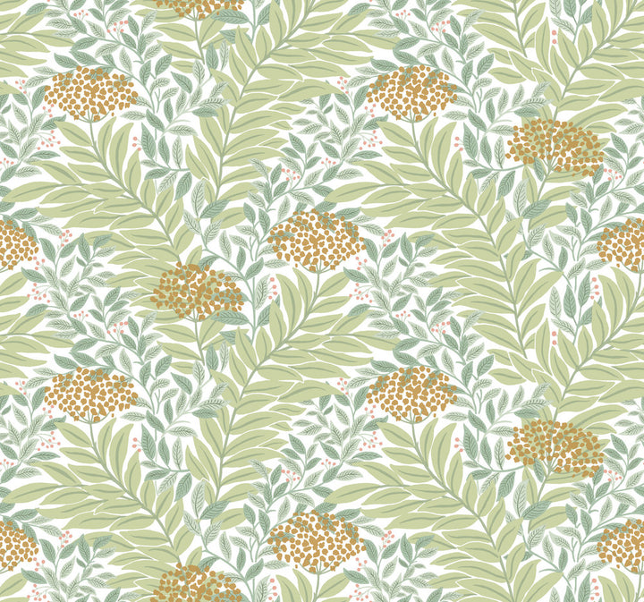 Highgrove White Wallpaper by Rifle Paper Co. Designer Rifle Paper Co. 3rd Edition Covers about 60.8 square feet 27-in by 27-ft long roll Unpasted 12.63 - Swanky Fabrics -