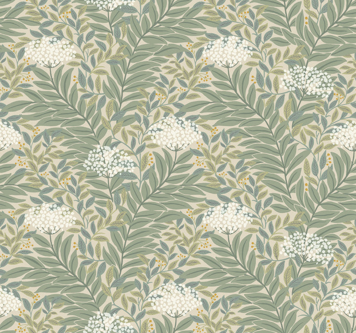 Highgrove Linen Wallpaper by Rifle Paper Co. Designer Rifle Paper Co. 3rd Edition Covers about 60.8 square feet 27-in by 27-ft long roll Unpasted 12.63 - Swanky Fabrics -