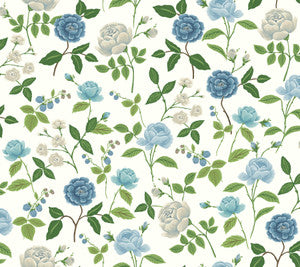 Roses Blue Wallpaper by Rifle Paper Co. Designer