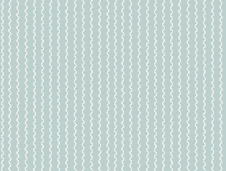 Rickrack Light Blue Wallpaper by Rifle Paper Co. Designer Rifle Paper Co. 3rd Edition Covers about 60.8 square feet 27-in by 27-ft long roll Unpasted 20.5 - Swanky Fabrics -