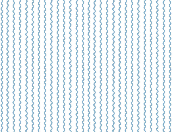 Rickrack Blue Wallpaper by Rifle Paper Co. Designer Rifle Paper Co. 3rd Edition Covers about 60.8 square feet 27-in by 27-ft long roll Unpasted 20.5 - Swanky Fabrics -
