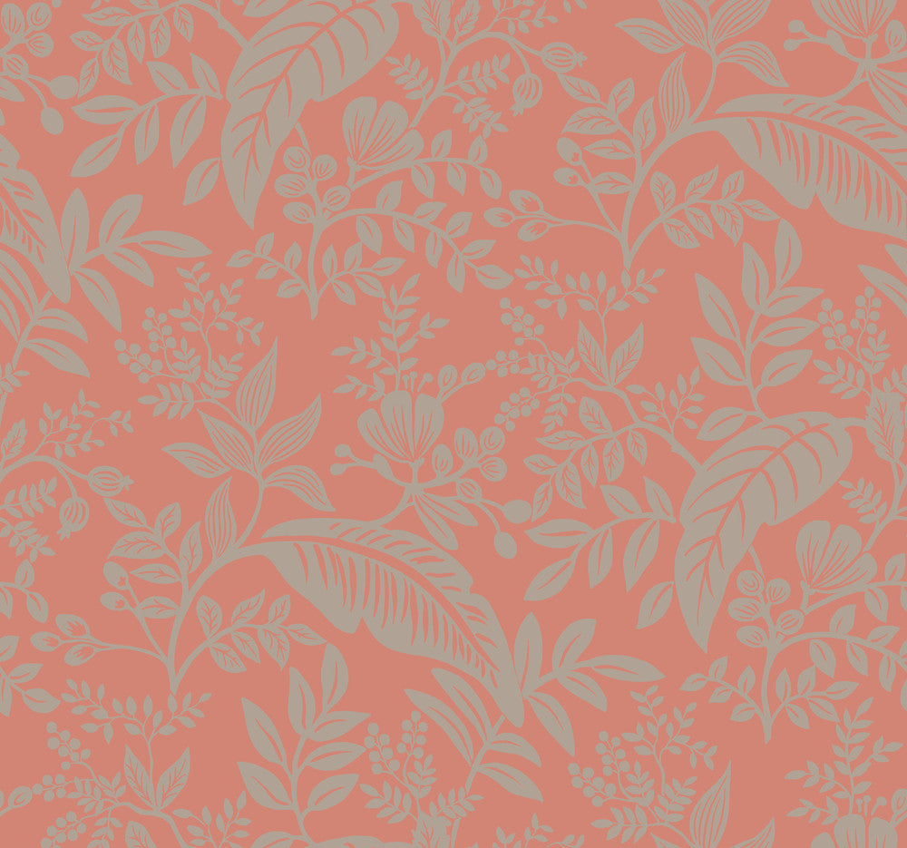Canopy Rose Wallpaper by Rifle Paper Co. Designer Rifle Paper Co. Covers about 60.8 square feet 27-in by 27-ft long roll Unpasted 25.25 - Swanky Fabrics -