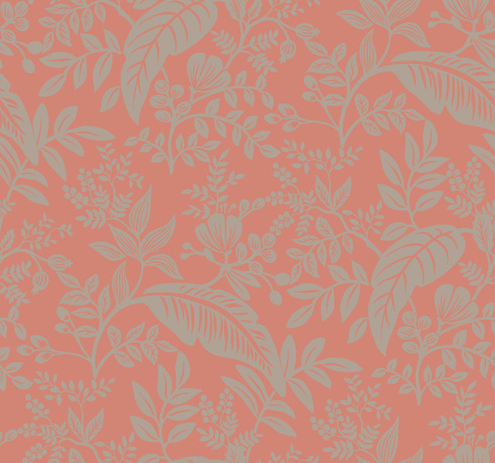 Canopy Rose Wallpaper by Rifle Paper Co. Designer Rifle Paper Co. Covers about 60.8 square feet 27-in by 27-ft long roll Unpasted 25.25 - Swanky Fabrics -