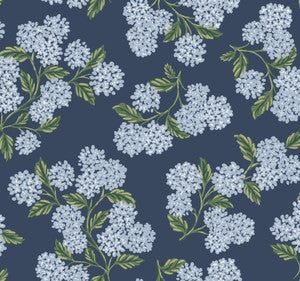 Hydrangea Navy Wallpaper by Rifle Paper Co. Designer