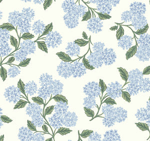 Hydrangea Blue & White Wallpaper by Rifle Paper Co. Designer