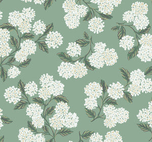 Hydrangea Jade Wallpaper by Rifle Paper Co. Designer