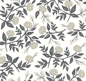 Peonies White & Black Wallpaper by Rifle Paper Co. Designer