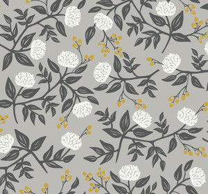Peonies Grey Wallpaper by Rifle Paper Co. Designer