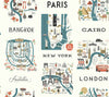 City Maps Blue & Red Wallpaper by Rifle Paper Co. Designer