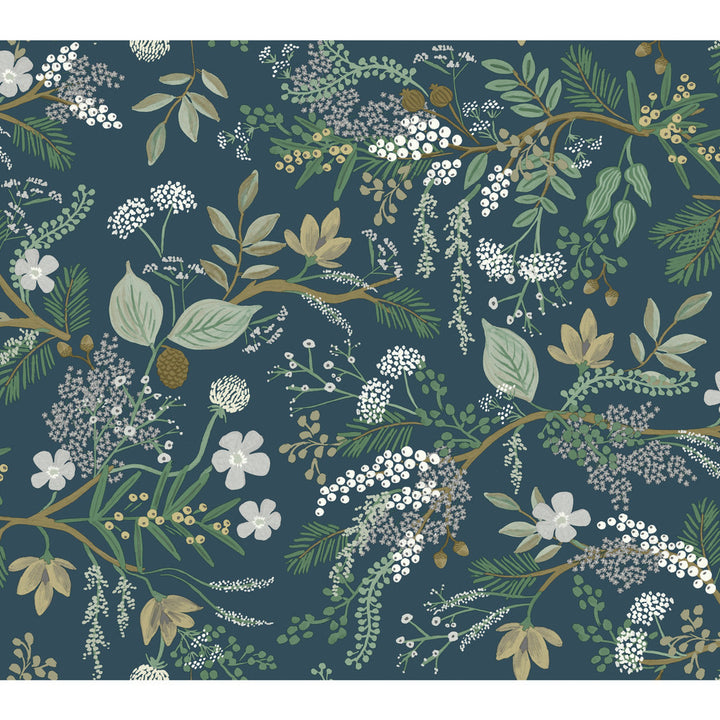 Juniper Forest Pine Wallpaper by Rifle Paper Co. Designer Rifle Paper Co. Covers about 60.8 square feet 27-in by 27-ft long roll Unpasted 24 - Swanky Fabrics -