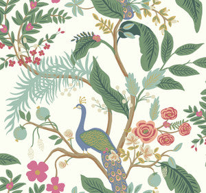 Peacock Periwinkle Wallpaper by Rifle Paper Co. Designer