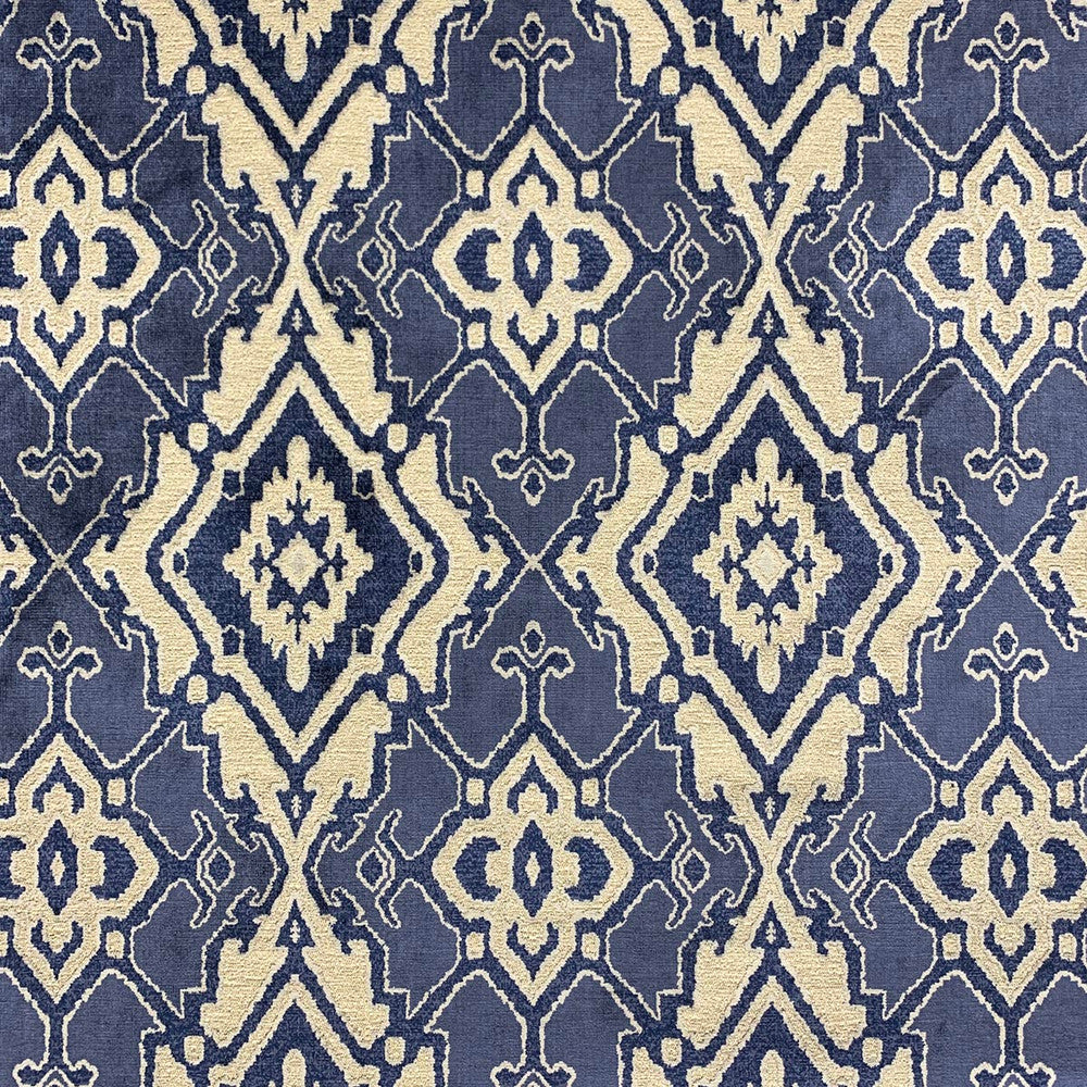 Rinso Sapphire by Magnolia Designer Fabric - 45 Cot, 37 Vis, 18 Poly India 100000 Horizontal: 13.5 and Vertical: 17.5 54.25 - Swanky Fabrics -