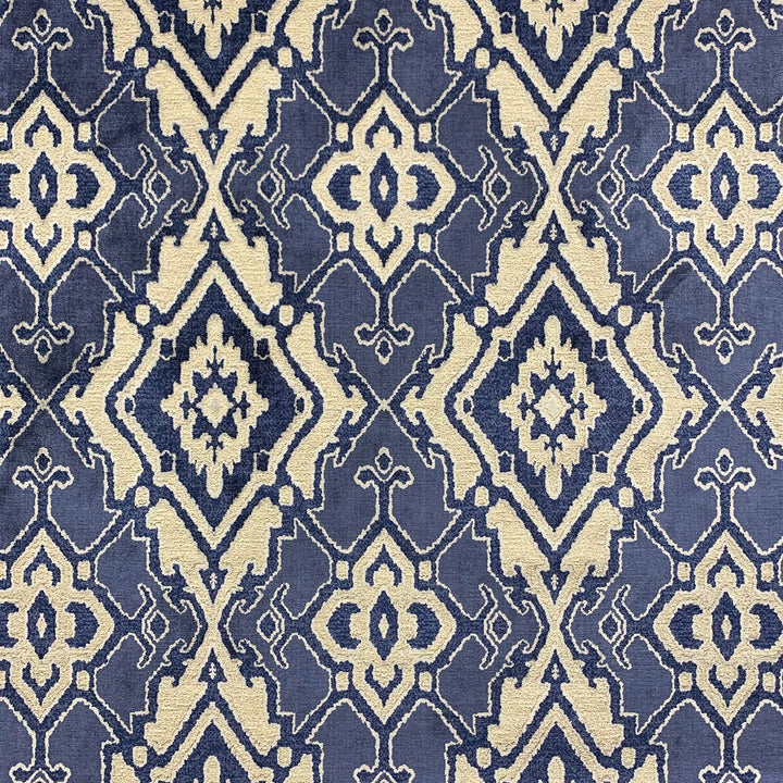 Rinso Sapphire by Magnolia Designer Fabric - 45 Cot, 37 Vis, 18 Poly India 100000 Horizontal: 13.5 and Vertical: 17.5 54.25 - Swanky Fabrics -