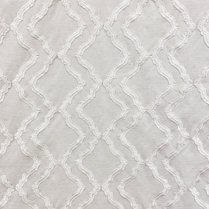 Rivers Frost by Magnolia Designer Fabric - 51 Rec Poly, 30 Ply, 12 Cot,7 Lin (Emb 100 Vis) India 28500 Horizontal: 7.75 and Vertical: 4.5 54 - Swanky Fabrics -