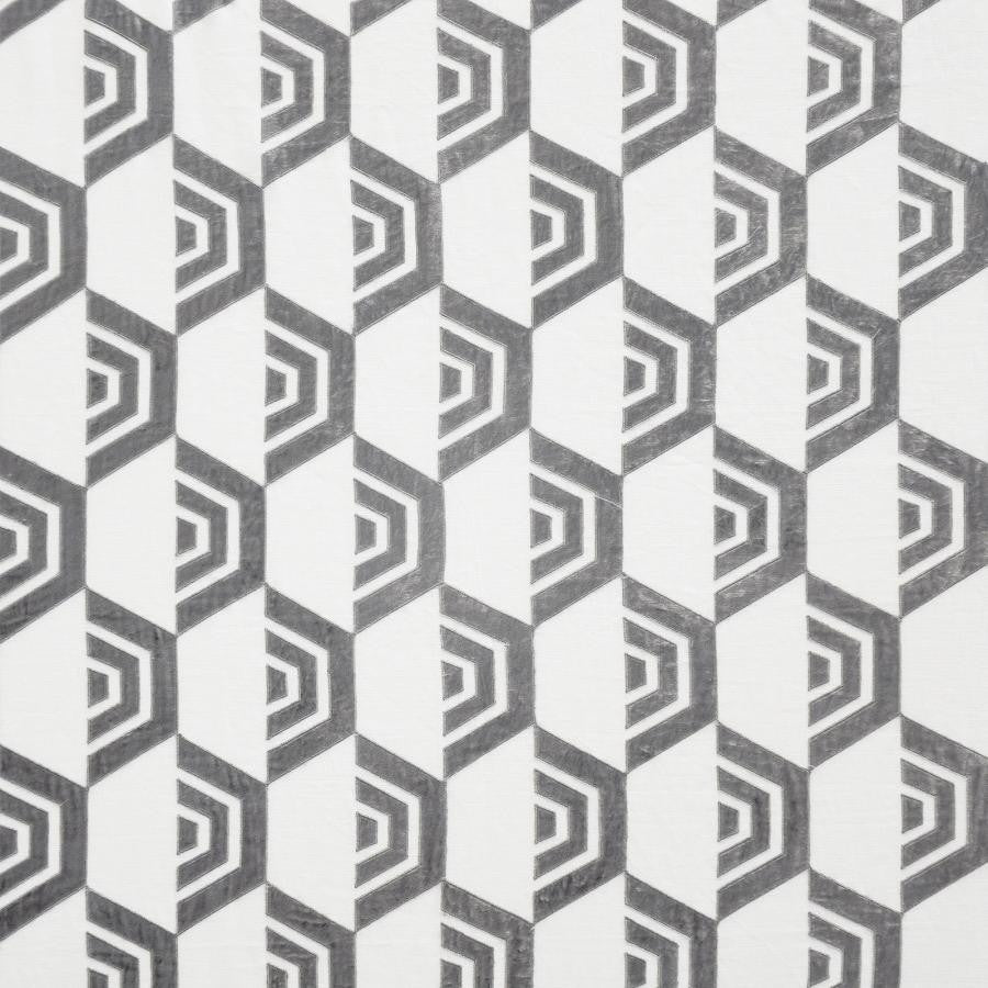 Raf # 275 Pewter by Maxwell Designer Fabric Telafina Season Xii 100% LINEN NONE INDIA V-7.9"H-4.75" 54"EMB51.5 - Swanky Fabrics -