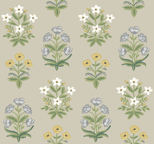 Mughal Rose Beige & Purple Wallpaper by Rifle Paper Co. Designer