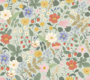 Strawberry Fields Green & Pink Wallpaper by Rifle Paper Co. Designer