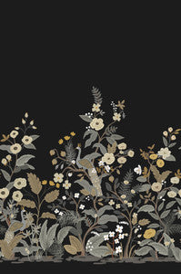 Peacock Black Wall Mural by Rifle Paper Co. Designer