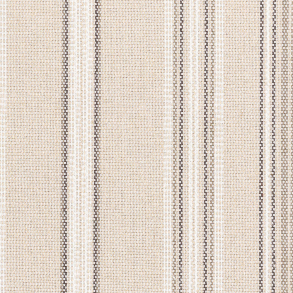 Ruby 1 Maple by Stout Designer Fabric JUST STRIPES NATURAL/CHARCOAL 56%POL 44%COT USA Horizontal: 0.000 and Vertical: 10.500 54 in - Swanky Fabrics -