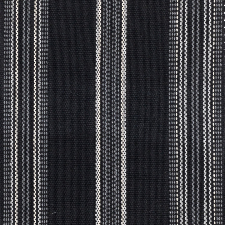 Ruby 3 Night by Stout Designer Fabric JUST STRIPES NATURAL/CHARCOAL 56%POL 44%COT USA Horizontal: 0.000 and Vertical: 10.500 54 in - Swanky Fabrics -
