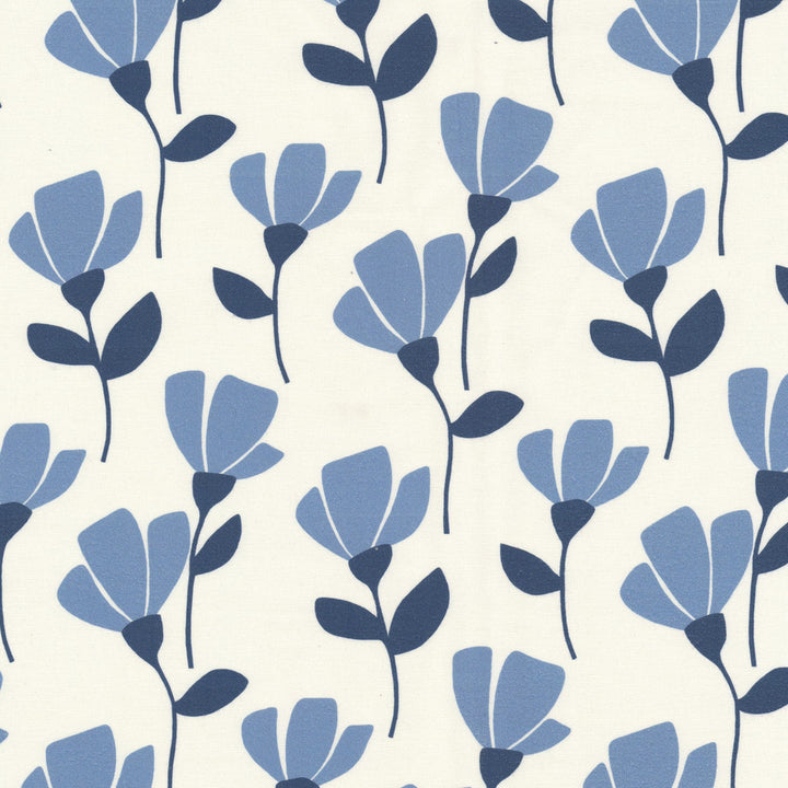 Rudolf 1 Denim by Stout Designer Fabric RAINBOW LIBRARY HAZE/SKY 100%COT SPAIN Horizontal: 6.750 and Vertical: 13.500 54 in - Swanky Fabrics -