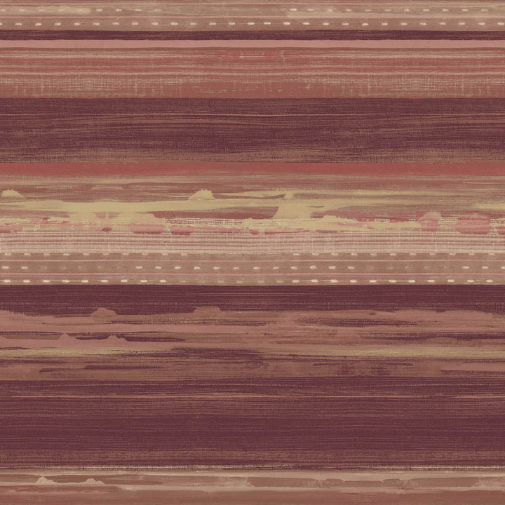 Horizon Brushed Stripe Maroon, Taupe, and Blonde RY31311 by Seabrook Designs Designer Wallpaper