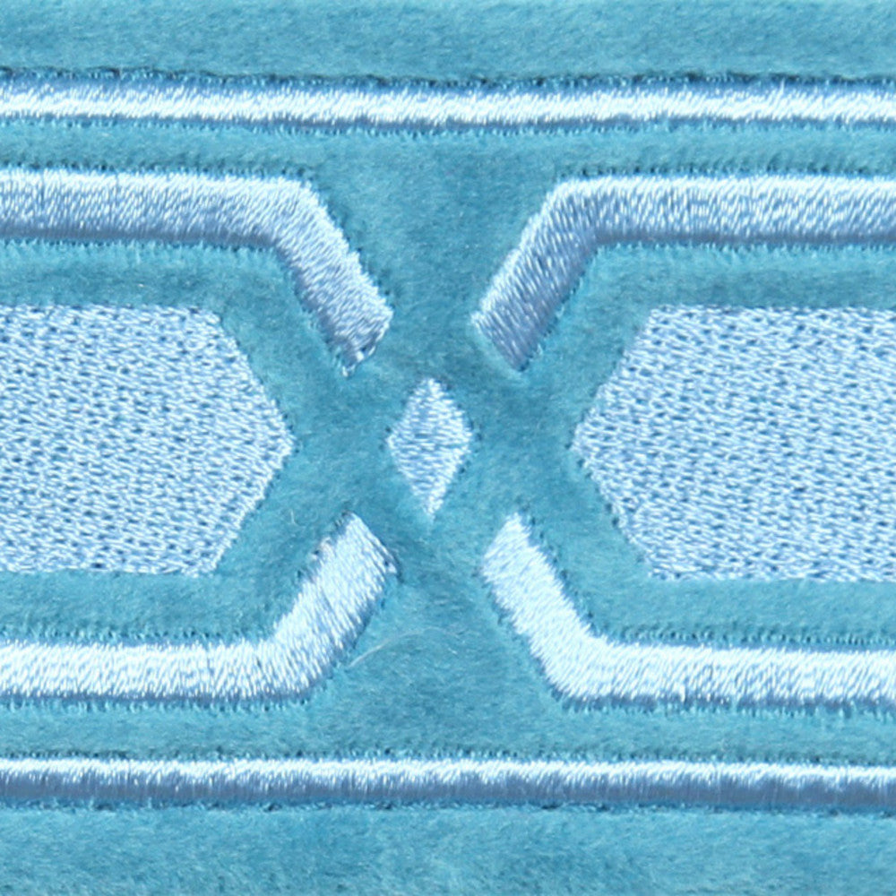 Roman Key Aqua by Europatex Designer Fabric Roman Key 100 % Polyester 2.00" 2.00 inches - Swanky Fabrics -