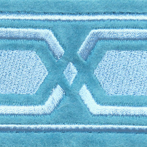 Roman Key Aqua by Europatex Designer Fabric