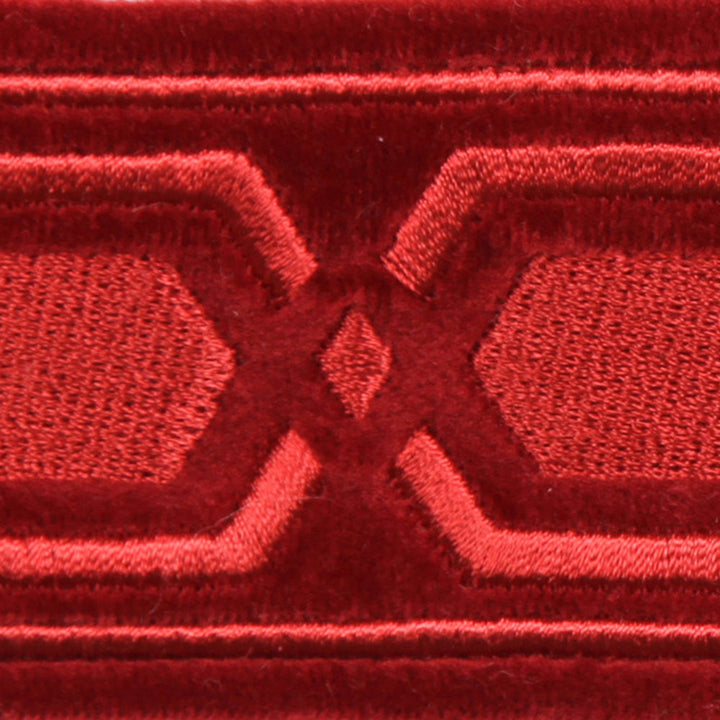 Roman Key Cherry by Europatex Designer Fabric Roman Key 100 % Polyester 2.00" 2.00 inches - Swanky Fabrics -