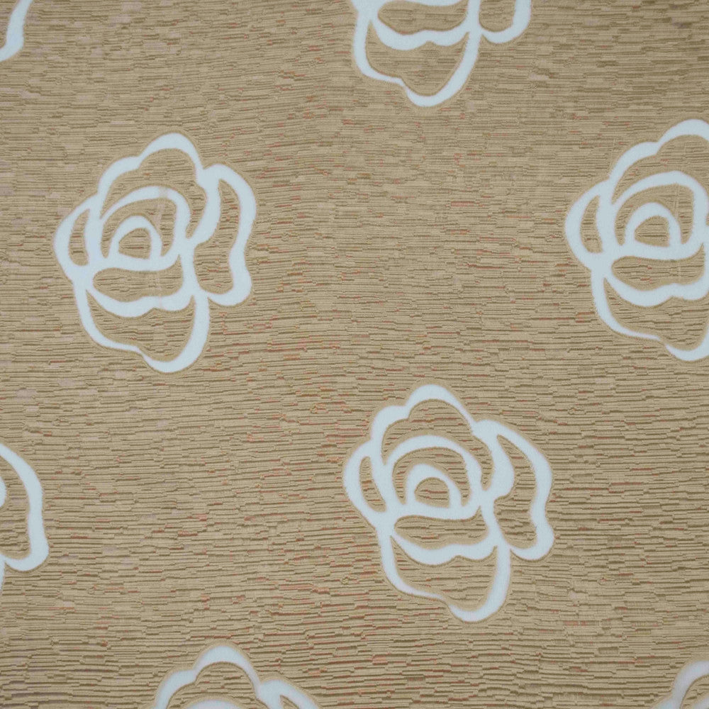 Rose (XL3166) Gold by Europatex Designer Fabric Rose Collection 100% Polyester H: 13.8" V: 14.2" 110.00 inches - Swanky Fabrics -
