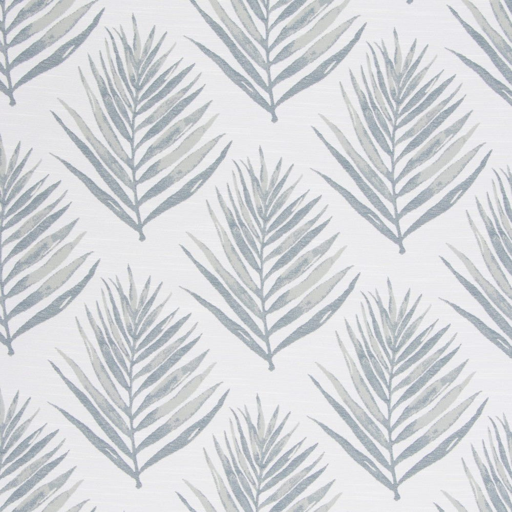 Royal Palm Iceberg by Bella-Dura Designer Fabric  100% HIGH UV POLYESTER USA 100,000 H: 14" V: 13.25" 56"  - Swanky Fabrics -