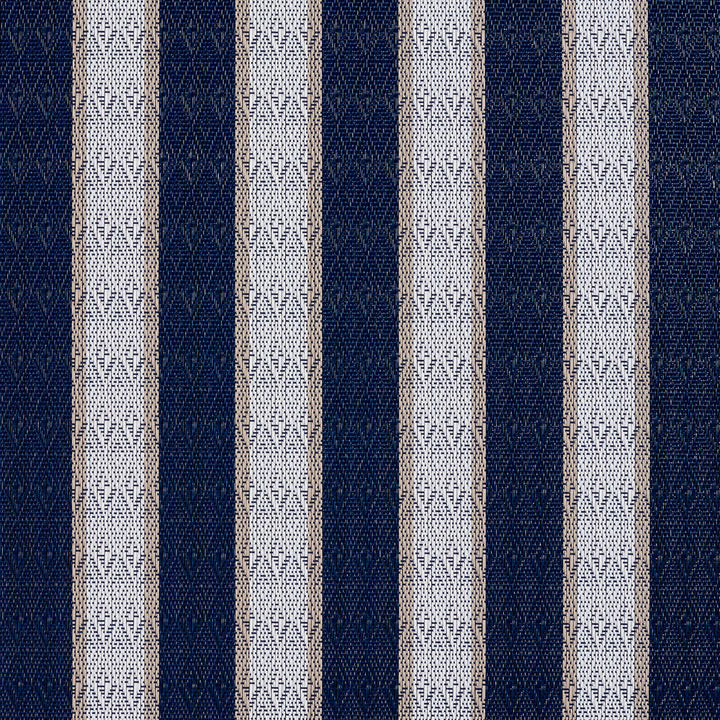 S116 Cobalt Stripe by Charlotte Designer Fabric Outdoor Sling 100% Coated Polyester Made In USA Exceeds 100,000 Wyzenbeek Rubs (Heavy Duty) Horizontal: 3" 54 Inches - Swanky Fabrics -