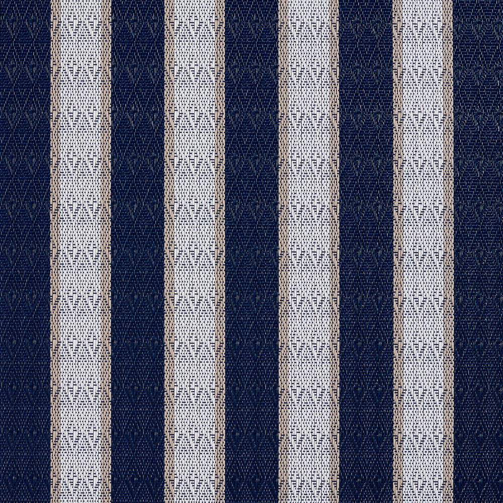S116 Cobalt Stripe by Charlotte Designer Fabric Outdoor Sling 100% Coated Polyester Made In USA Exceeds 100,000 Wyzenbeek Rubs (Heavy Duty) Horizontal: 3" 54 Inches - Swanky Fabrics -