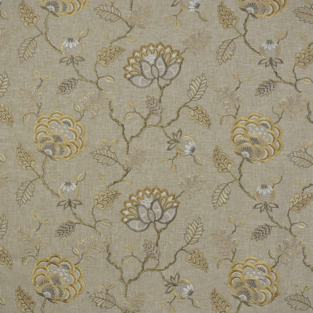 S1555 Wheat by Greenhouse Designer Fabric S72: Fawn 52% Polyester, 48% Cotton With 100% Viscose Embroidery India 9,000 double rubs </p><p>Repeat: 17" H, 12.5" V 54" - Swanky Fabrics -