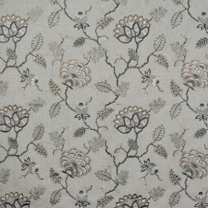 S1607 Steel by Greenhouse Designer Fabric S73: Onyx 52% Polyester, 48% Cotton With 100% Viscose Embroidery India 9,000 double rubs </p><p>Repeat: 17" H, 12.5" V 54" - Swanky Fabrics -