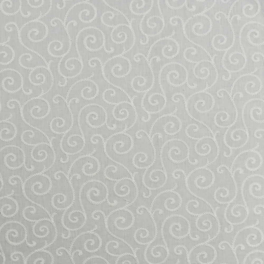 S1833 Off White by Greenhouse Designer Fabric 70% Polyester, 30% Cotton With 100% Viscose Embroidery India 9,000 double rubs </p><p>Repeat: 13.5" H, 6" V 54" - Swanky Fabrics -
