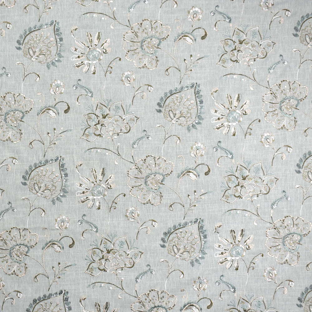 S1954 Aquarius by Greenhouse Designer Fabric 58% Cotton, 42% Polyester With 100% Rayon Embroidery India 9,000 double rubs </p><p>Repeat: 25.25" H, 12.25" V 54" - Swanky Fabrics -