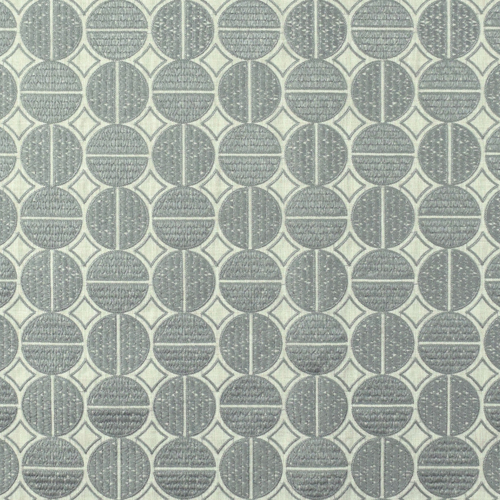 S2642 Pewter by Greenhouse Designer Fabric S34: Statement Embroideries 100% Polyester With 100% Viscose Embroidery India 9,000 double rubs </p><p>Repeat: 6.5" H, 6.5" V 52" - Swanky Fabrics -