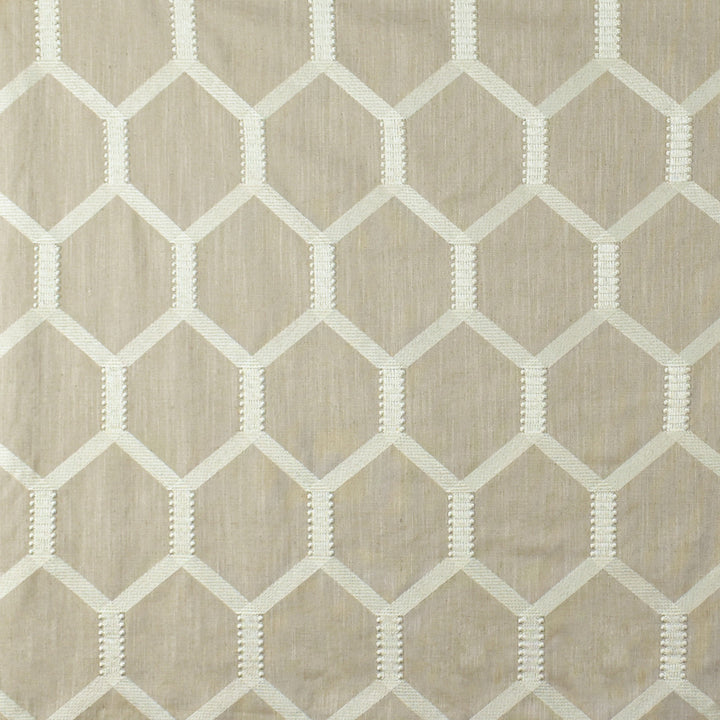 S2657 Oyster by Greenhouse Designer Fabric S34: Statement Embroideries 70% Viscose, 30% Linen With 100% Viscose Embroidery India 9,000 double rubs </p><p>Repeat: 5.43" H, 9.21" V 52" - Swanky Fabrics -